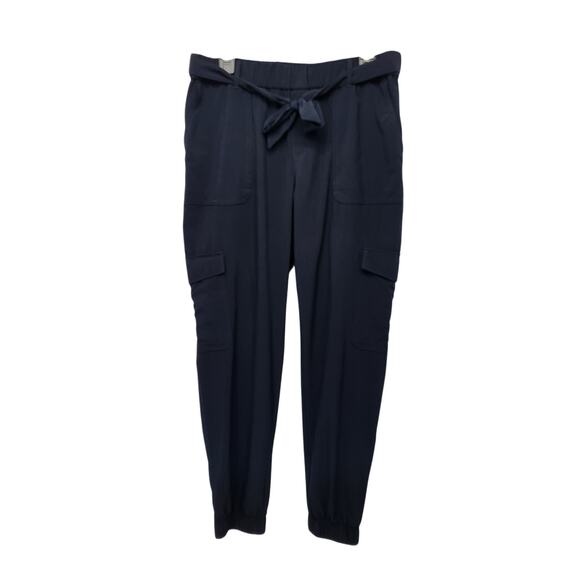 Banana Republic Navy Tie Waist Cargo Joggers Pull on Pants Women's M - Picture 1 of 11